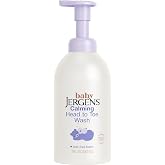 Jergens Baby Calming Head-to-Toe Foaming Wash &amp; Shampoo, 18 Fl Oz | Tear-Free Formula, Shea &amp; Lavender Oils, Rich Foam, Gentle Cleansing, Dermatologist Tested