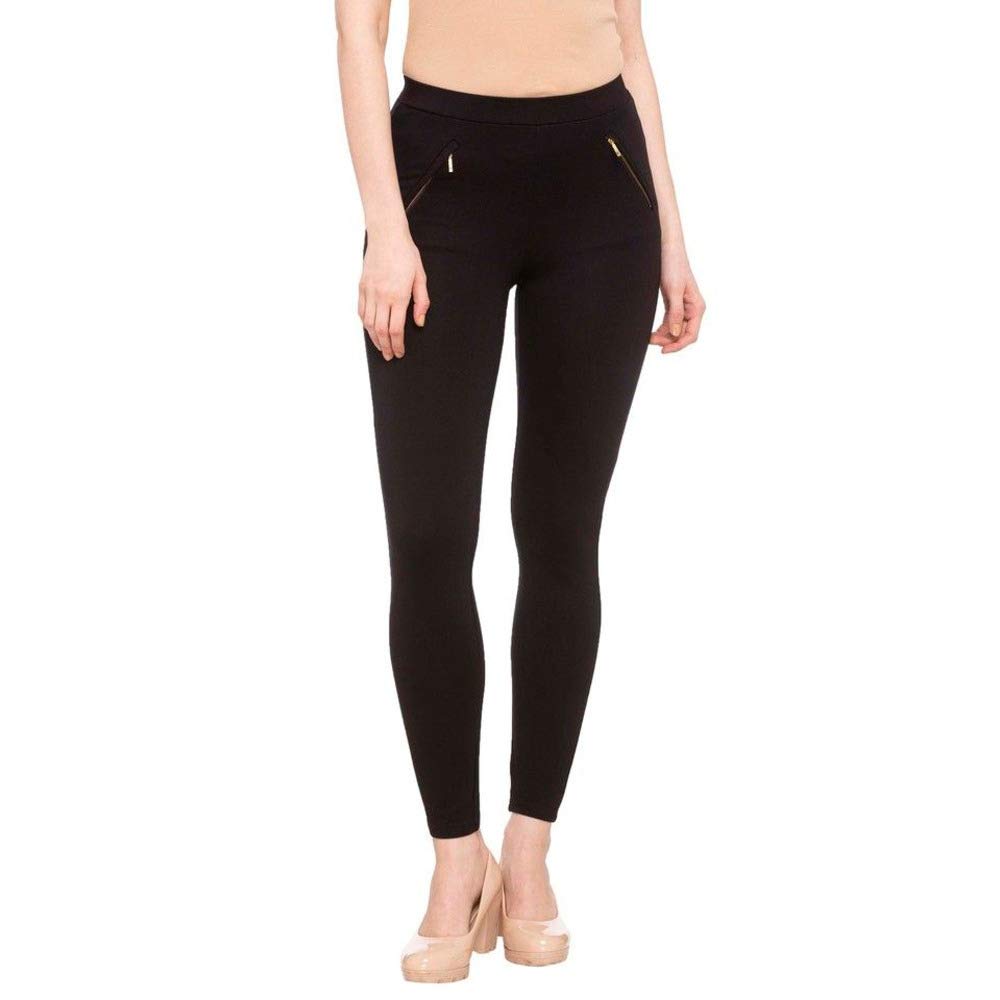 Buy ONLY Womens 2 Pocket Solid Leggings (Black_X-Large) at Amazon.in
