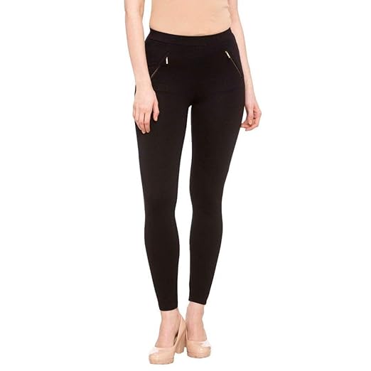 Buy ONLY Womens 2 Pocket Solid Leggings (Black_X-Large) at Amazon.in