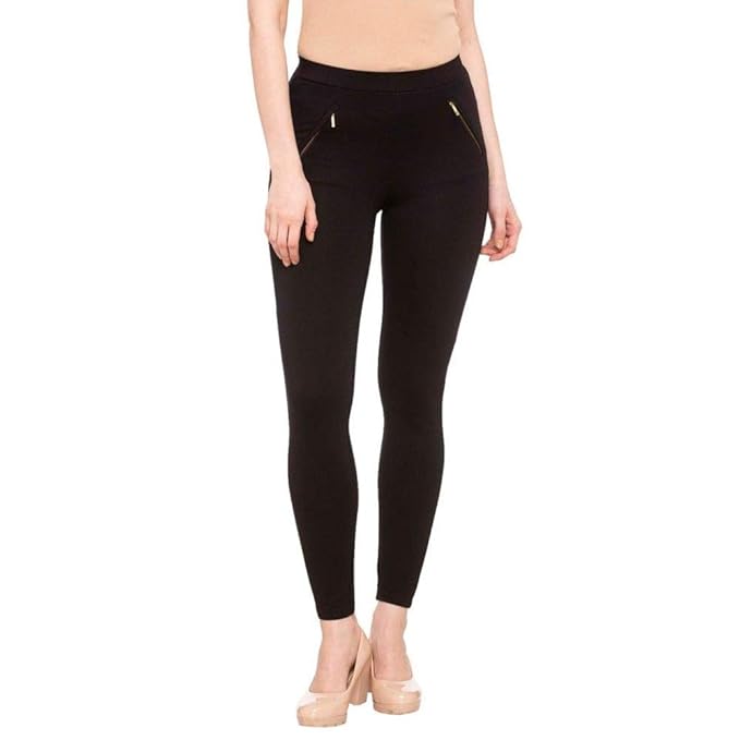 Buy ONLY Womens 2 Pocket Solid Leggings (Black_X-Large) at Amazon.in
