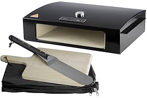 BakerStone Pizza Oven Outdoor, 5-Sided Stone Pizza Oven Box Kit for Gas Grill Top with Wood Paddle, Turning Peel, Dust Cover, Original Series