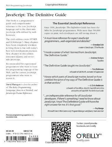 JavaScript: The Definitive Guide: Activate Your Web Pages (Definitive ...