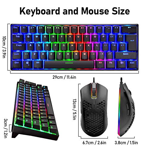 Mechanical Gaming Keyboard and Mouse and Mouse Bungee Cable Holder with