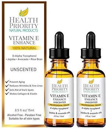 100% Natural & Organic Vitamin E Oil For Your Face & Skin - 15,000/30,000 IU - Reduces Wrinkles & Lightens Dark Spots Which Leaves Your Skin More Youthful. Not-Too-Thick Oil