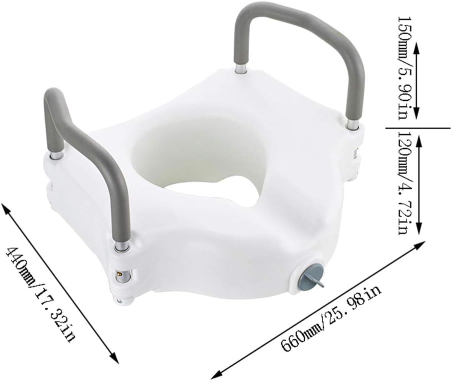 Elevated Plastic Toilet Seat, Raised Toilet Seat with Handles, Ergonomic Design, Durable and Easy to Use - for The Elderly, The Disabled, Pregnant Women: Home & Kitchen