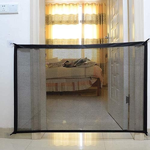 ペットゲート フェンス ベビーゲート 猫脱走防止フェンス 犬のためのマジックゲート ペットセーフティゲート ポータブル折りたたみ分離ネット Llnn Size 150cmx75cm