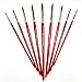 9 Pcs Pointed Round Paint Brushes Set with Synthetic Sable Hair for Fine Art, Miniature, Scale Model Painting in Acrylic, Oil, Watercolor for Students and Professionals