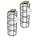 Rustic State Cylinder Long Metal Wire Hanging Pendant Light Cage, Lamp Shade, Bulb Cover Guard, Lighting Fixture for Industrial Vintage Farmhouse DIY Project - 10 Inch - Set of 2 - Black