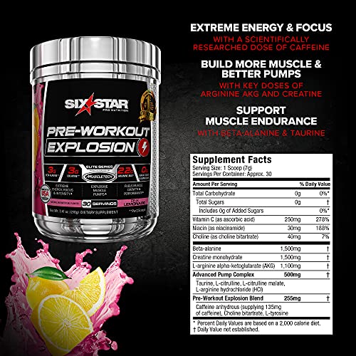 Six Star Pre Workout PreWorkout Explosion Pre Workout Powder for Men & Women PreWorkout