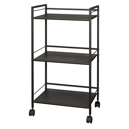 ドウシシャ キッチンラックワゴン 3段  キャスター付き カラーボックスサイズ ダークブラウン 幅43×奥行29.5×高さ76.5cm GC-P76DB