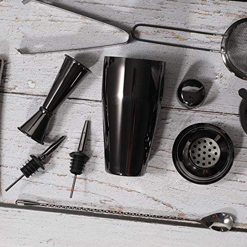 Angimio Cocktail-Shaker-Set, 9-teilig, Edelstahl, Barkeeper-Kit: 750 ml, Martini-Mixer, Cocktail-Sieb-Set, Stößel… – Bild 7