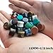 Longbeauty 15 Pair Natural Mix Stone Flared Fresh Tunnels Ear Plugs Expander Piercing Gauges kit 14MM