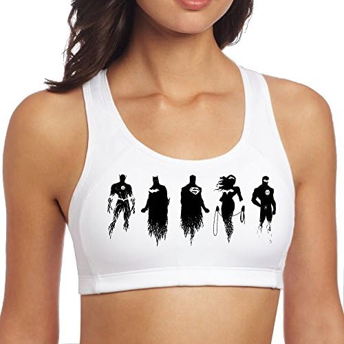 Sunny Fish2hh Women's Justice League Push-up Back Yoga Sport Bra White