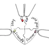 YALLNASL 4 BFF Gifts Necklaces Matching Necklace for Best Friends Forever and Ever Necklace for BFF Birthday Christmas Gift for Best Friend Bestie Friendship Necklace