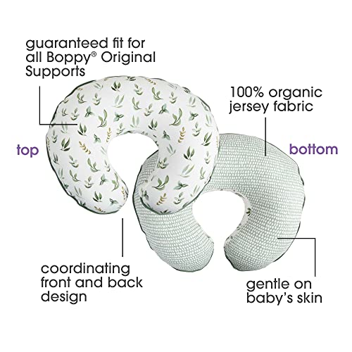 Boppy Organic Original Support Cover, FKA Nursing Pillow Cover, Green