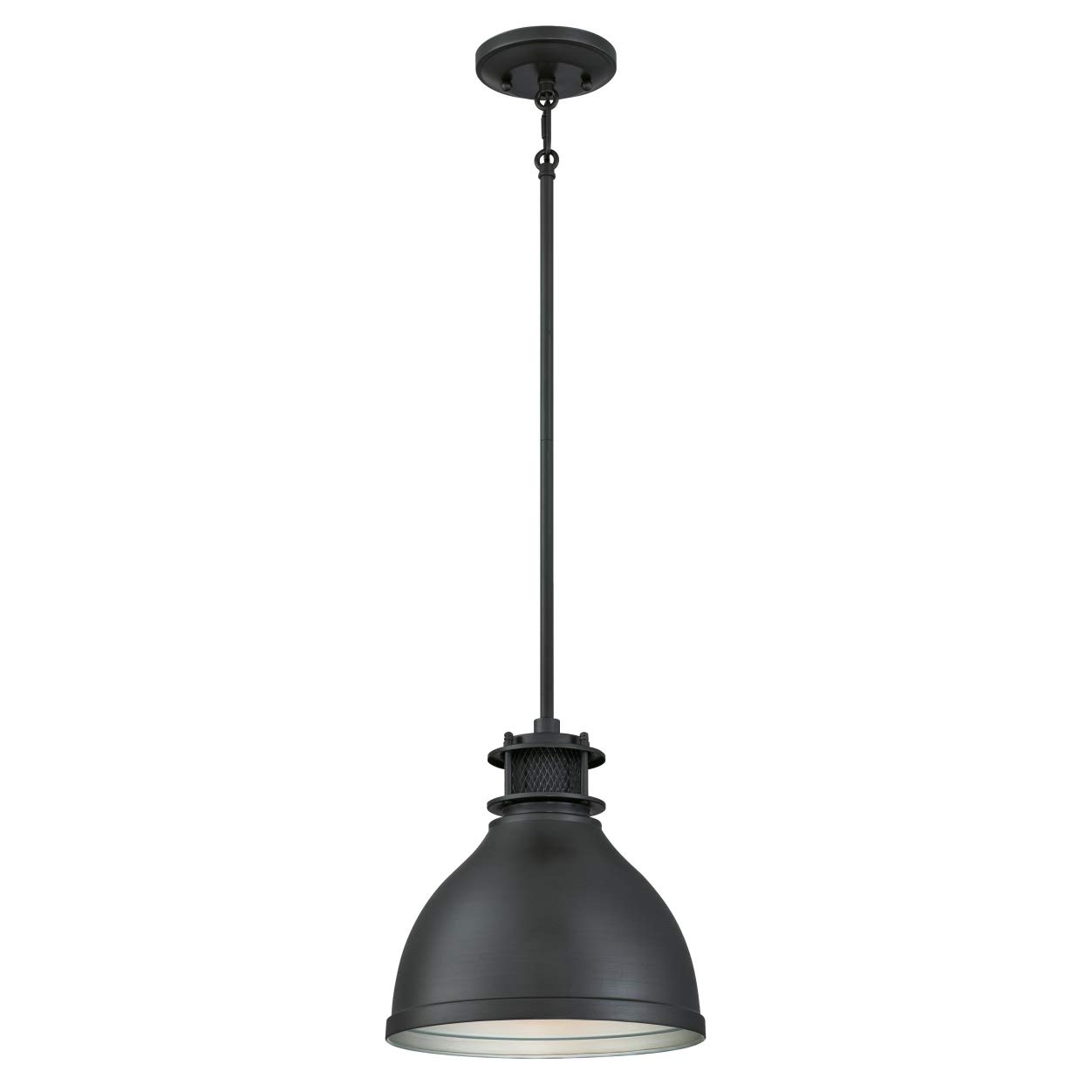 63268 One-Light Indoor Pendant, Matte Brushed Gun Metal Finish with Mesh Detail