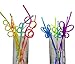 ISusser 50pcs Crazy Loop Straws, Christmas Straws, Crazy Reusable Drinking Straws In Assorted Colors, Great For Parties, Carnivals, Fun, BPA FREE