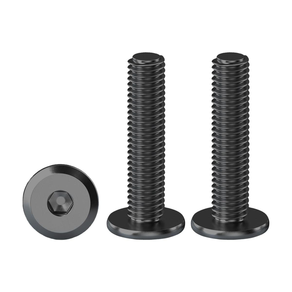Drenky M5 X 25mm Black Flat Hex Bolts, 20 Pack, 304 Stainless Steel, Flat Head Hexagon — image 1