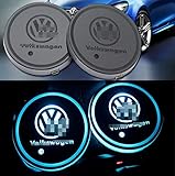 monochef Auto sport 2PCS LED Cup Holder Mat Pad Coaster with USB Rechargeable Interior Decoration Light (vk)