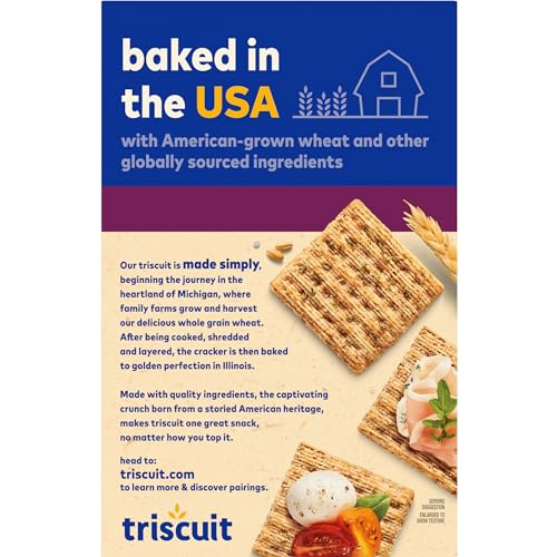 TRISCUIT ROSEMARY & OLIVE OIL WHOLE GRAIN WHEAT CRACKERS, LUNCH SNACKS, SNACK CRACKERS, 8.5 OZ