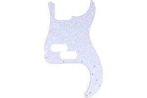 Musiclily Pro 13-Hole P Bass Pickguard for JPN Fender Japan 4-String Precision Bass, 4Ply White Pearl
