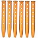Ogrmar Aluminum Tent Stakes for Camping in Snow and Sand Tent Boating Hiking Backpacking Picnic Shelter Shade Canopy Outdoor Activity Pack of 6 (Orange, 6Pcs)