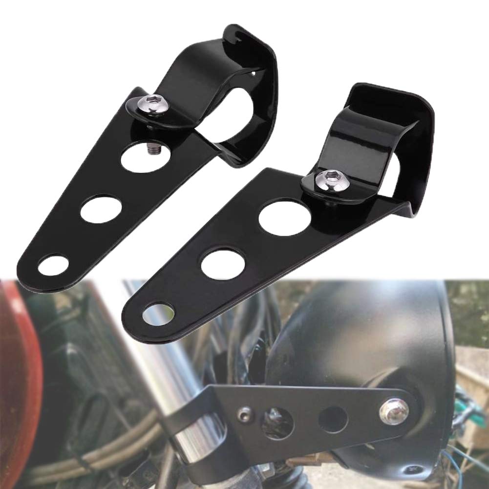 Photo 1 of Bike Light Mount Bracket,Fixation Phare Moto - 2pcs Motorcycle 28mm-34mm Headlight Mount Bracket Fork Racer for Suzuki for Head Light Lamp Holder(Black)