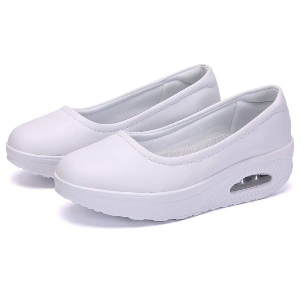 Mua Humbgo パンプス 黒 白 レディース ウェッジソール ナースシューズ ダイエットシューズ 通気性 看護師 介護士 婦人靴 厚底 22 5cm 25cm Tren Amazon Nhật Chinh Hang 21 Fado