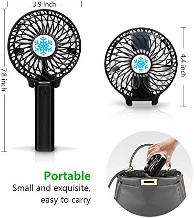 Portable Fan,mini usb rechargeable fan,for Traveling,Fishing,Camping,Hiking,Backpacking,BBQ,Baby Stroller,Picnic,Biking,Boating (Black)