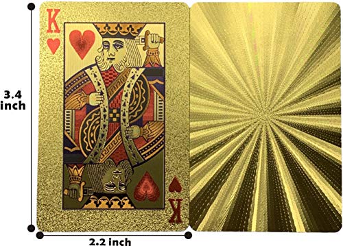 Kxlody Playing Cards ,Radiation Sensation Design Cool Gold Foil Plastic Poker Cards Waterproof Deck of Cards with Gift Box,Suitable for Party Games and Entertainment (Gold-Radiation)
