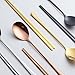 Buyer Star 4 Set Chopsticks Spoon Set, 4 Color Reusable Metal Stainless Steel Korean Chopstix Spoon Set Christmas Gift