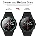 Smilego Screen Protector Cover Case Shell Bumper Anti-Scratch + [2 Packs] HD Clear Tempered Glass Screen Protector Flim Replacement for Amazfit Stratos Smartwatch [Touch Sensitive][No Bubbles](Black)