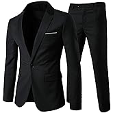 Cloudstyle Men's 2-Piece Suits Slim Fit 1 Button Dress Suit Jacket Blazer & Pants Set