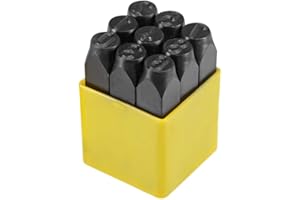 uxcell Number Metal Stamp Set, 1/2" 12.5mm, Digital 0 to 9, Numbers Punch Set Wood Leather Steel Punch Tool Leather Craft Sta