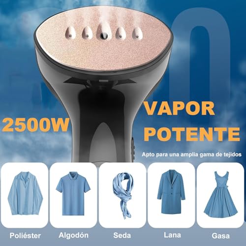 Plancha De Vapor Vertical y Horizontal, Plancha Viaje 2500W Alta Potencia, Plancha a Vapor para Ropa Portátil, para Prenda y Tela Delicada, Calentamiento Rápido Compacta para Viaje o Casa