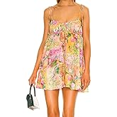 Summer Floral Boho Dresses for Women Spaghetti Straps Beach Dress Ruffle Sexy Mini Dress