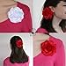 Sara Monica Flower Hair Clip and Pin: Rose: Made in the USA (Red)