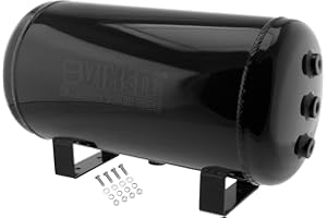 Vixen Air 6 Gallon (22 Liter) 9 Ports Suspension/Train/Horn Aluminum Air Tank (Powder Coated Black) 200 PSI VXT5200AB