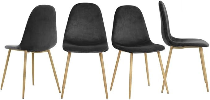 Amazon.de: Esszimmerstühle mit Samtbezug von Innovareds, 4er Set, Anthrazit