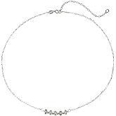 EnCharmed Sterling Silver Ethiopian Opal Delicate Choker, Handmade Minimal Dainty Genuine Gemstone Necklace, Adjustable Length 14-17 Inches, October Birthstone