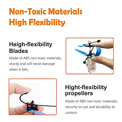 COOVEE Flying Ball Toy, Hand-Controlled Rechargeable Infrared Induction Drone RC Flying Toy Built-in Shining LED Lights for Kids