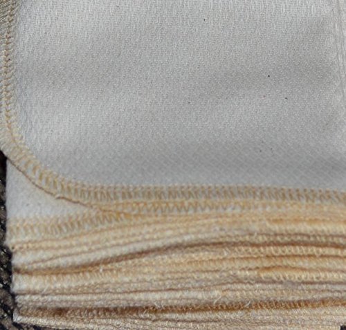 Paperless Towels, 1-Ply, Made from Organic Cotton Birdseye Fabric -14x14 inchs. Set of 10 in Natural - Thumbnail 2
