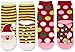 Jefferies Socks Santa and Dot Fuzzy Non-skid Cozy Socks 2 Pair Pack Sockshosiery