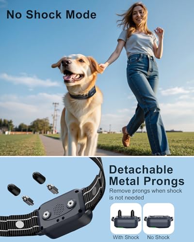 Jugbow Dog Shock Collar - 4500FT Dog Training Collar with Remote, IPX8 Waterproof Electric Dog Collar with 4 Training Modes, Security Lock, Rechargeable eCollar for 10-120lbs Dogs(Dark Blue 1 Pack)