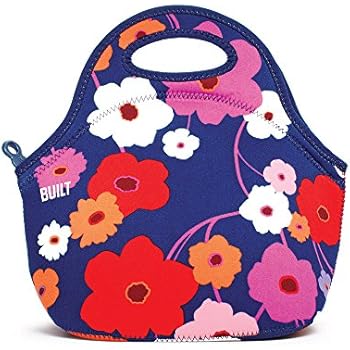 BUILT LB31-LSH Gourmet Getaway Soft Neoprene Lunch Tote Bag - Lightweight, Insulated and Reusable, Lush Flower