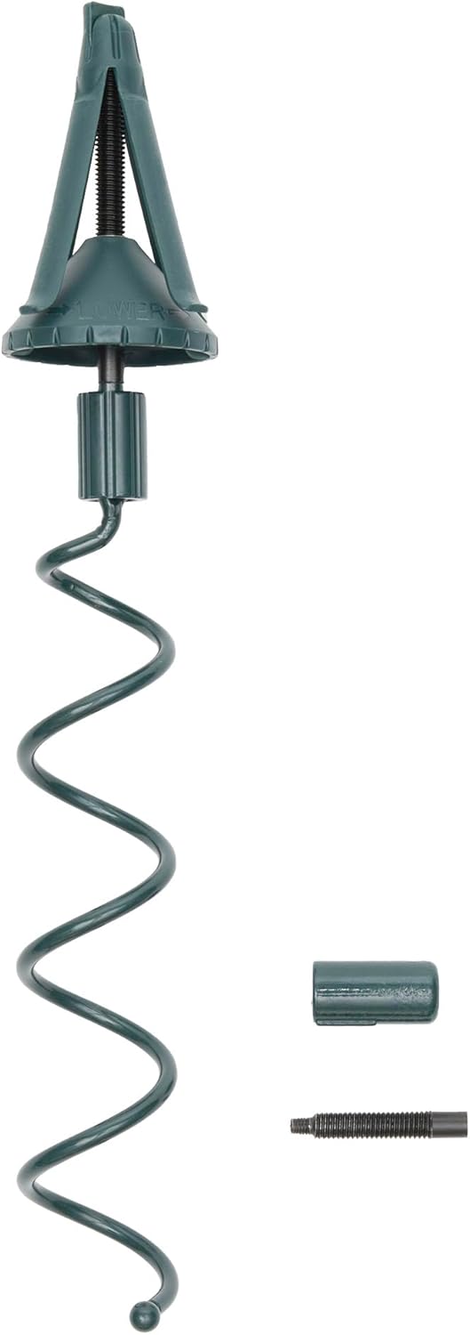 Tree Toppers - [Christmas Tree Topper Holder] - Twist-on Holiday Universal Tree Topper Stabilizer Fits All Base Types- Metal Support Rod Adjustable attachments stabilize Seasonal Treetop Ornaments (Forest Green)