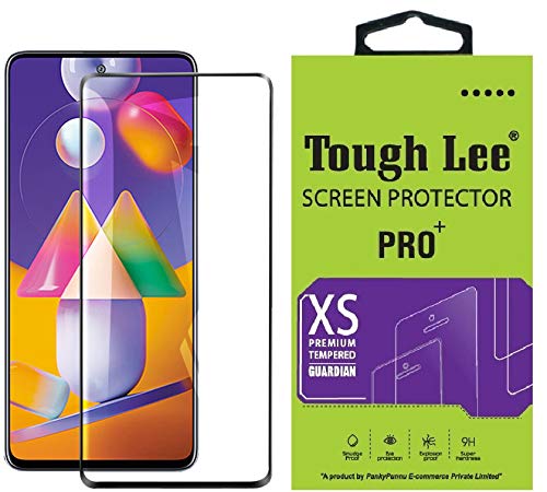 Tough Lee Tempered Glass/Screen Guard for Samsung Galaxy M31s (Black) (Edge to Edge Full Screen Coverage) with Easy Inst