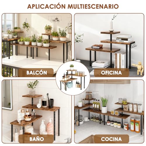 COSENGA Organizador de Encimera de 3 Niveles, Organizador de Especias para Gabinete Giratorio 360º, Soporte de Especias para Despensa para Despensa Organización y Almacenamiento