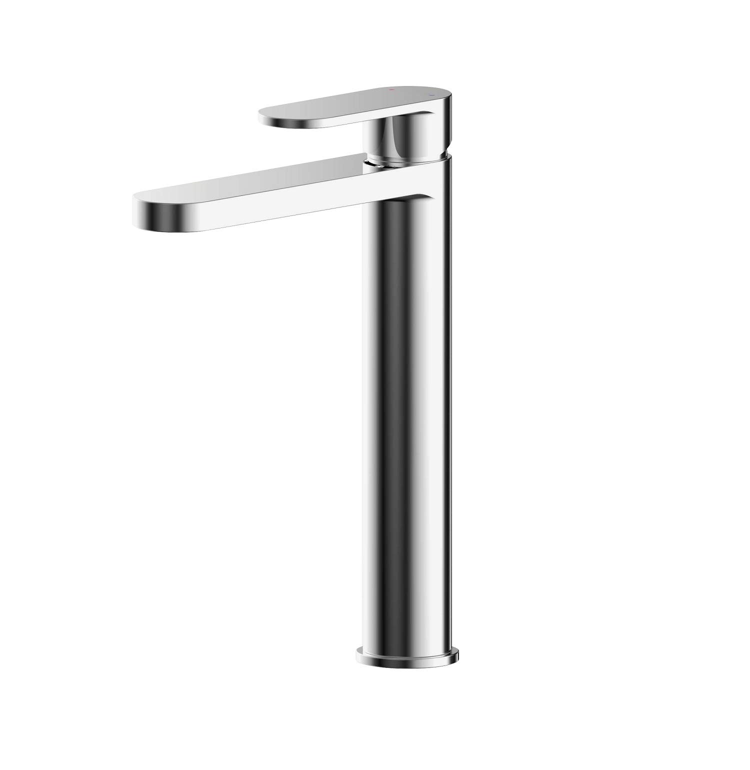 nuie BIN370 Binsey | Modern Bathroom Round High Rise Mono Basin Mixer Tap with Lever Handle, 290mm, Chrome