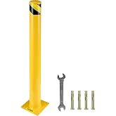 BestEquip Safety Bollard 42-4.5 Safety Barrier Bollard 4-1/2" OD 42" Height Yellow Powder Coat Pipe Steel Safety Barrier with 4 Free Anchor Bolts for Traffic-Sensitive Area